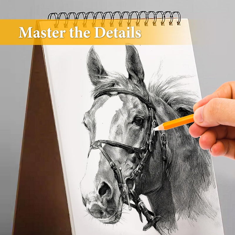 Smilo Eraser Pencils, 10-Pack Blue Artist Pencils with Sharpener, Fine Detail Eraser for Sketching, Charcoal & Colored Pencil Drawings, Perfect for Artists, Beginners and Students - Image 3